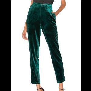 Yumi Kim emerald velvet trousers size XS
